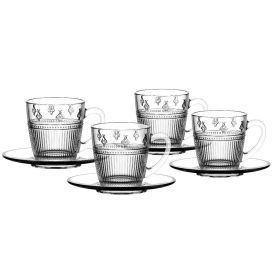 Jogo Xicara Café com Pires Pequenos Voadores L Hermitage 90Ml - 8 Peças