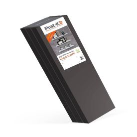 Kit 3 Prateleiras Pretas 1,5X10x40cm Com Bucha Prat-K