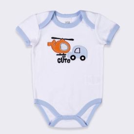 Kit Bebê Macacão, Body e Calça Yoyo Baby Branco Helicoptero