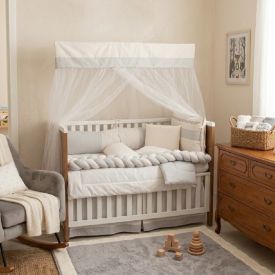 Kit Berço 9 Peças Tiquinho Baby  - Cinza