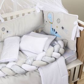 Kit Berço New Americano 9 Peças Yoyo Baby - Dinossauro Azul