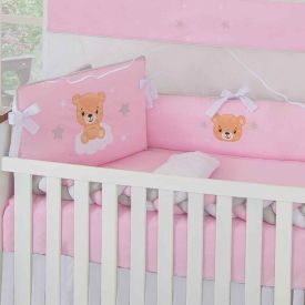 Kit Berço New Americano 9 Peças Yoyo Baby - Ursinha Estrelar