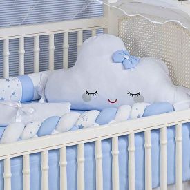 Kit Berço New Americano 9 Peças Yoyo Baby - Nuvem Estrelar Azul