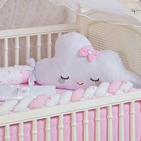 Kit Berço New Americano 9 Peças Yoyo Baby - Nuvem Estrelar Rosa