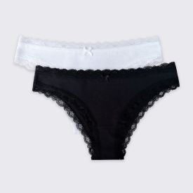 Kit Calcinha De Algodão Com 2 Unidades Holla