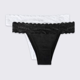 Kit Calcinha De Algodão String Com 2 Unidades Holla