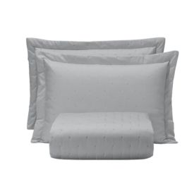 Kit Cobre Leito King Toque de Algodão Havan Casa - Cinza Gelo