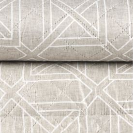 Kit Colcha Casal 100% Poliéster Versalhes Havan Casa 3 Pçs - Colin Bege Geo