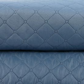 Kit Colcha Casal 100% Poliéster Lisa Versalhes Havan Casa 3 Peças - Azul