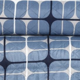 Kit Colcha Casal Estampada Versalhes 3 Peças Havan Casa - Sevilha Azul Geo