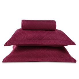 Kit Colcha Casal Lisa Versalhes Havan Casa 3 pçs - Rosa Malva