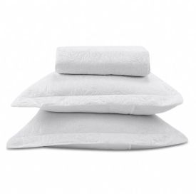 Kit Colcha Casal Lisa Versalhes Havan Casa 3 pçs - Branco