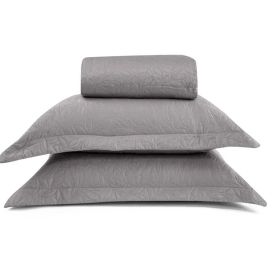 Kit Colcha Casal Lisa Versalhes Havan Casa - Cinza Amianto