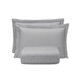 Kit Colcha Casal Requinte Havan Casa - Cinza Gelo