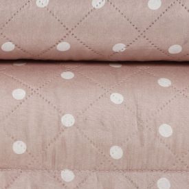 Kit Colcha King Dupla Face 150 Fios Versalhes Poá Havan Casa - Rosa Pálido