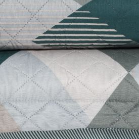 Kit Colcha King Estampada Versalhes 3 Peças Havan Casa - Alicante Verde Geo