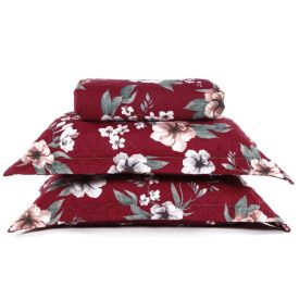 Kit Colcha Queen Estampada Versalhes Havan Casa 3 Pçs - Toscana Vinho Floral
