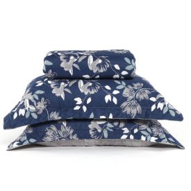 Kit Colcha Queen Estampada Versalhes Havan Casa 3 Pçs - Madri Cinza Floral 