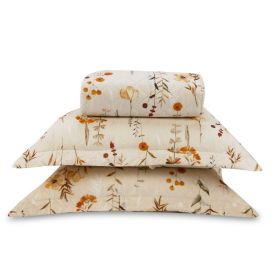 Kit Colcha Queen Estampada Versalhes Havan Casa 3 Peças - Floral Bege