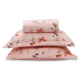 Kit Colcha Queen Estampada Versalhes Havan Casa 3 Peças - Floral Borboleta Rose