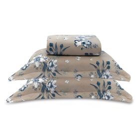 Kit Colcha Queen Estampada Versalhes Havan Casa 3 Peças - Floral Azul Linho