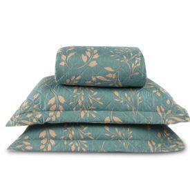 Kit Colcha Queen Versalhes Havan Casa 3 Peças - Folhagens Verde