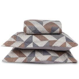 Kit Colcha Queen Versalhes Havan Casa 3 Peças - Bege Com Cinza