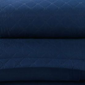 Kit Colcha Queen Versalhes Lisa Havan Casa 3 pçs - Midnight Blue