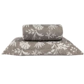 Kit Colcha Solteiro Versalhes Estampada Havan Casa 2 Peças - Floral Taupe