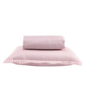 Kit Colcha Solteiro Microfibra Lisa Rozac 2 Pçs - Rosa Pálido