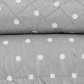 Kit Colcha Solteiro Dupla Face 150 Fios Versalhes Havan Casa 2 Pçs - Cinza Amianto