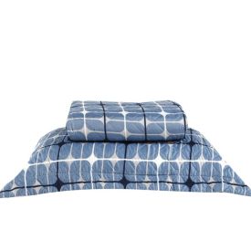 Kit Colcha Solteiro Estampada Versalhes Havan Casa 2 Pçs - Sevilha Azul Geo
