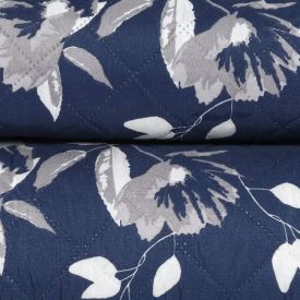 Kit Colcha Solteiro Estampada Versalhes Havan Casa 2 Pçs - Madri Cinza Floral