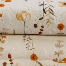 Kit Colcha Solteiro Estampada Versalhes Havan Casa 2 Peças - Floral Bege