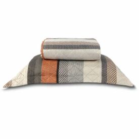 Kit Colcha Solteiro Estampada Versalhes Havan Casa 2 Peças - Geo Cinza