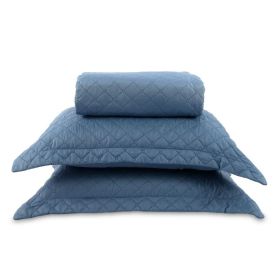 Kit Colcha Solteiro Versalhes Lisa Havan Casa 2 pçs - Azul