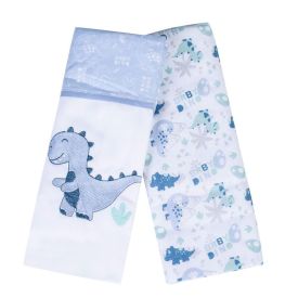 Kit Cueiro Com 2 Peças 80X80 Cm Havan Baby - Dino Azul