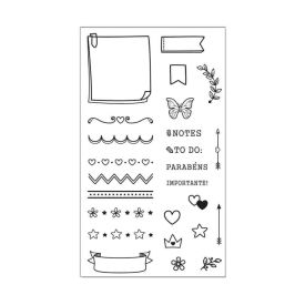 Kit De Carimbos Transparentes Planner - Blister Com 3 Unidades Tilibra - 891789