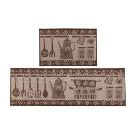 Kit De Tapetes Para Cozinha Sisal 2 Peças Havan Casa - Marrom