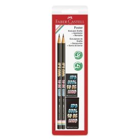 Kit Escolar Faber Castell Com Lápis + Apontador + Borracha - Preto