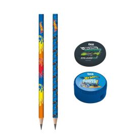 Kit Escolar Hot Wheels Tris - 4 Peças