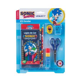 Kit Escolar Sonic Leo&Leo - 18 Pe&ccedil;as