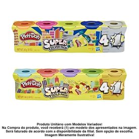 Kit Massinha Play-Doh Super Prata E Dourado Hasbro - G1740