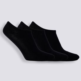 Kit Meia Feminina Com 3 Pares Cano Invisível Holla - Preto 34/39