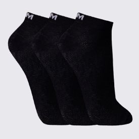 Kit Meia Masculina com 3 Pares Cano Curto Mash - Preto 39/44