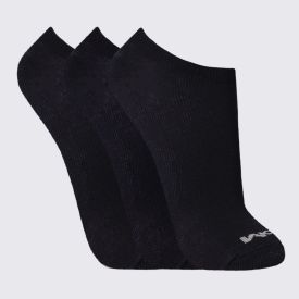 Kit Meia Masculina com 3 Pares Cano Invisível Mash - Preto 39/43