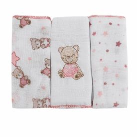 Kit Pano De Boca Prime Havan Baby - Teddy Rosa