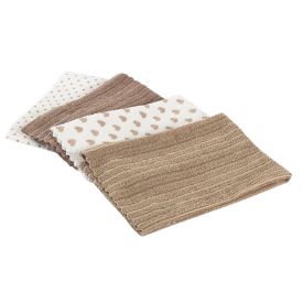 Kit Panos Multiuso Pratik 4 Peças Havan Casa - Corações Bege Poa