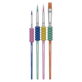 Kit Pincel Ergonômico com Borracha Leo&Leo - 4 Unidades