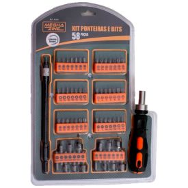 Kit Ponteiras E Bits Com 58 Peças Meghazine K2426 - Laranja